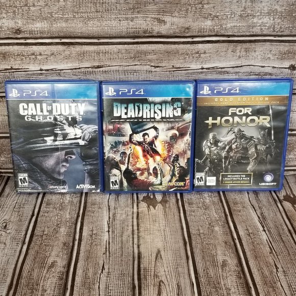 Lot of 3 PS4 Games Call of Duty Ghosts, Deadrising, For Honor - NOT Tested